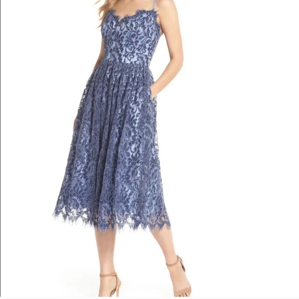 Eliza J Lace Midi Dress
